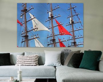 Équipage dans les mâts du navire Tallship Sail