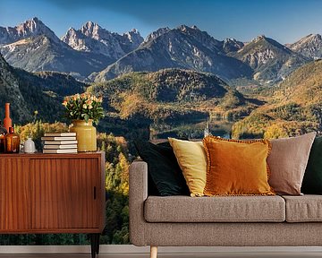 Autumn panorama Neuschwanstein Castle by Achim Thomae Photography