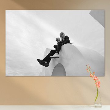 On the I Amsterdam sign.