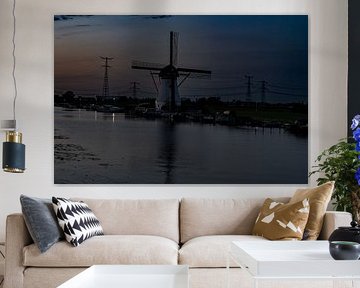 De Kortlandse Molen bij Avondlicht van Kees Goethart