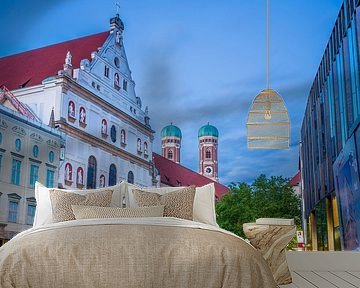 Munich - St Michael and the towers of the Frauenkirche by t.ART