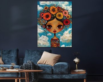 Bloemen meisje van Blikvanger Schilderijen
