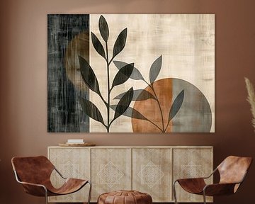 Modern Garden Painting with Leaves by Flower Studio