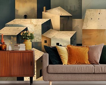 Voorbeeld van het werk in een kamer