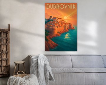 Dubrovnik Croatie Coucher de soleil Murs sur Travel Shop