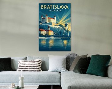 Bratislava Slowakei Vintage Travel Poster