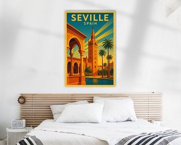 Sevilla Spanien Vintage Travel Poster Wandkunst von Travel Shop