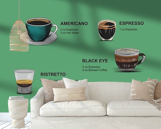 Voorbeeld van het werk in een kamer