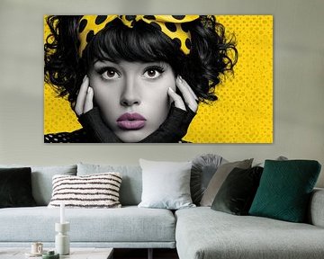 Pop-Art Verrassing - Expressie tussen kleur en monochroom van Klaus Tesching - Art-AI