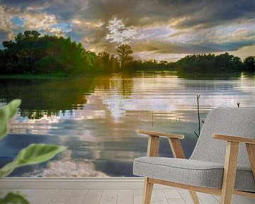 A peaceful sunset over the river IJssel by Bram de Jong