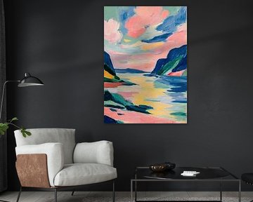 Fjords norvégiens - style Matisse sur Niklas Maximilian