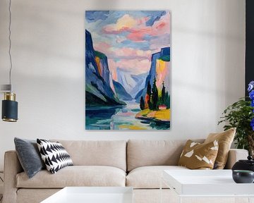 Yosemite in een droom - pastel landschap van Niklas Maximilian