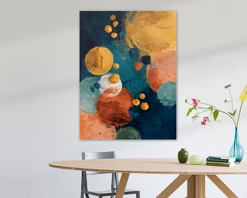 Abstrakte Farbpalette in Blau und Orange