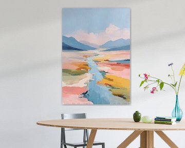 Pastel rivierlandschap - Minimalistisch van Niklas Maximilian