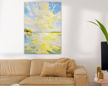 Sonnige Wasserlandschaft – Abstrakt von Niklas Maximilian