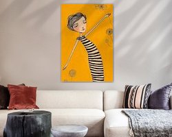 Voorbeeld van het werk in een kamer