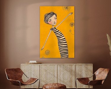 Voorbeeld van het werk in een kamer
