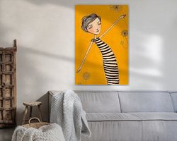 Voorbeeld van het werk in een kamer