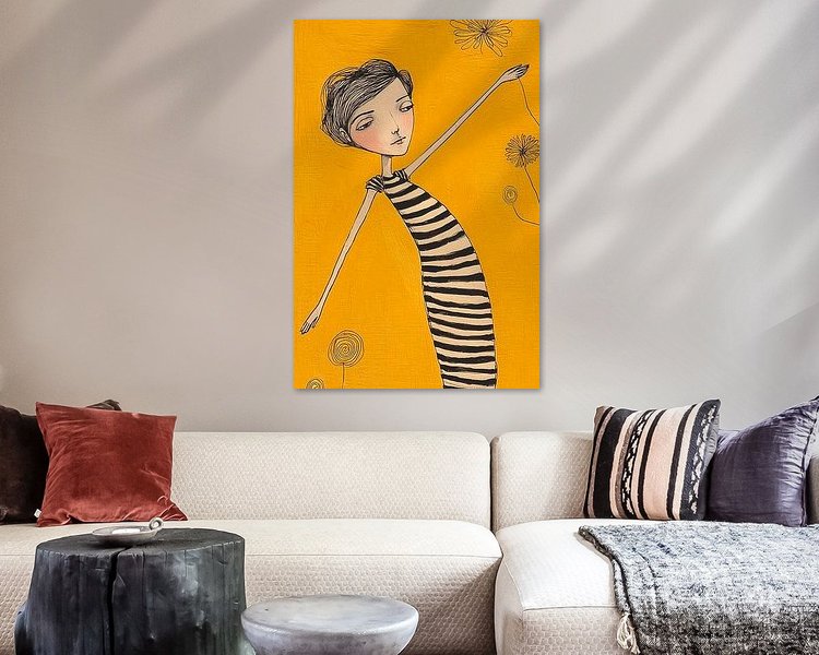 Voorbeeld van het werk in een kamer
