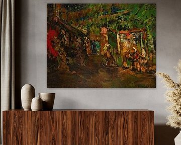 Konstantin Aleksejevitsj Korovin - Parijs, bij nacht, Montmartre van Peter Balan