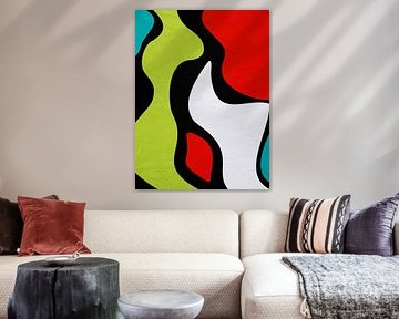 Colourful geometric organic abstract art by Online Arts