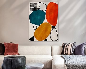 Colourful geometric organic abstract art by Online Arts