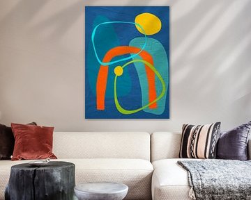 Kleurrijke geometrische organische abstracte kunst