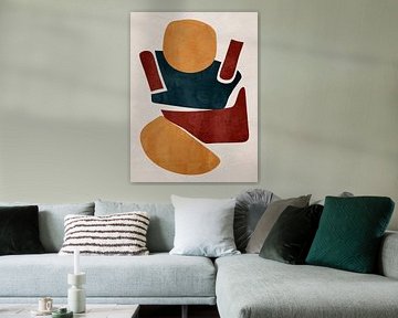 Kleurrijke geometrische organische abstracte kunst