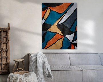 Kleurrijke geometrische organische abstracte kunst