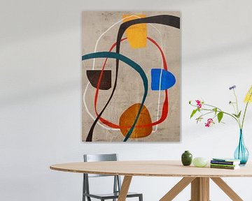 Kleurrijke geometrische organische abstracte kunst