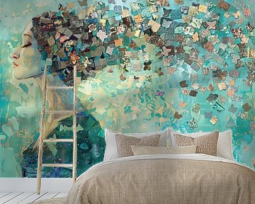 Vrouw met kleurrijk haar | Vrouw met Vlinders