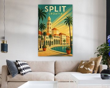 Split Croatia Vintage Travel Poster Wall Art sur Travel Shop