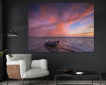 Een prachtige zonsopkomst met morgenrood aan de Oosterschelde van Bas Meelker
