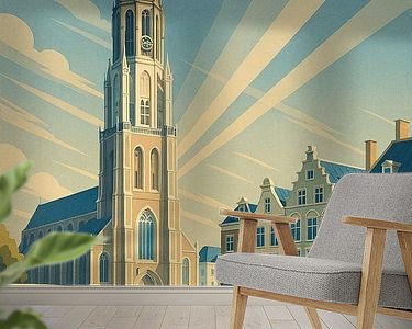 Voorbeeld van het werk in een kamer