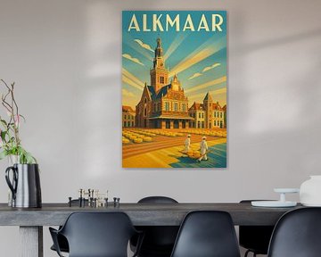 Alkmaar Poster - Niederländischer Käsemarkt Wandkunst von Travel Shop