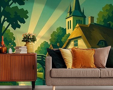 Voorbeeld van het werk in een kamer