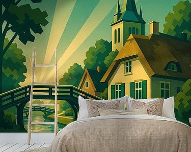 Voorbeeld van het werk in een kamer