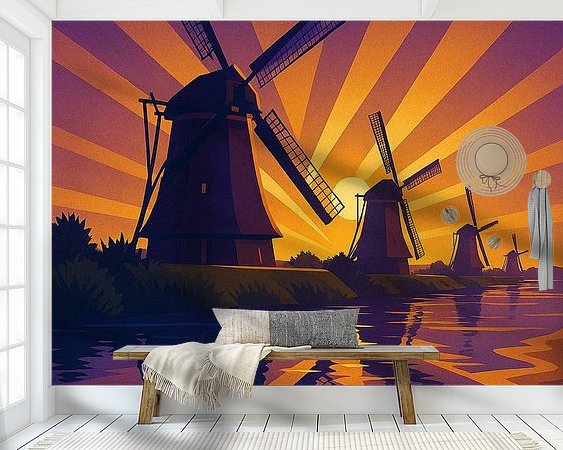 Voorbeeld van het werk in een kamer