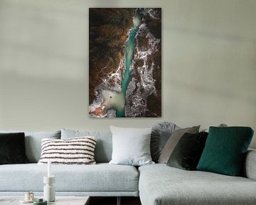 Soča Gorge vanuit de lucht | Slovenie | Landschapsfotografie van Laura Dijkslag