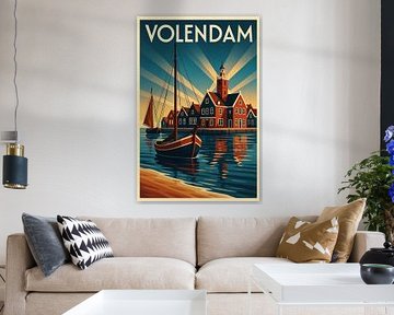 Volendam Poster – Vintage Dutch Fishing Village Wall Art by Travel Shop