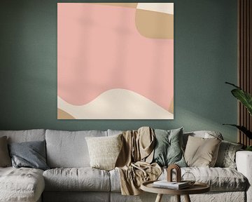 Abstract minimalist landscape in pastel colors by Dina Dankers