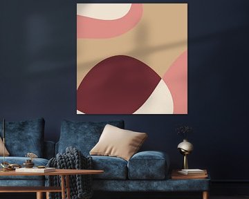Abstract minimalist landscape in warm colors by Dina Dankers