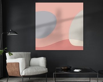 Abstract shapes in warm soft pastel colors by Dina Dankers