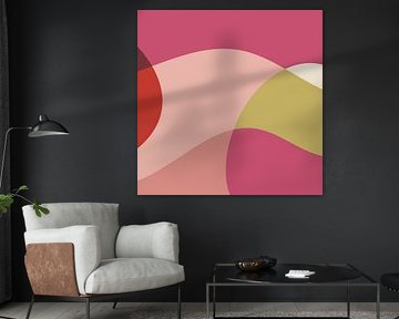 Abstrakte minimalistische Landschaft in warmen Farben
