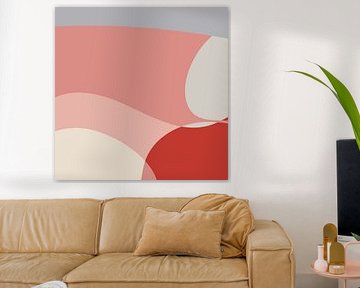 Abstract lines and shapes in warm pastel colors by Dina Dankers