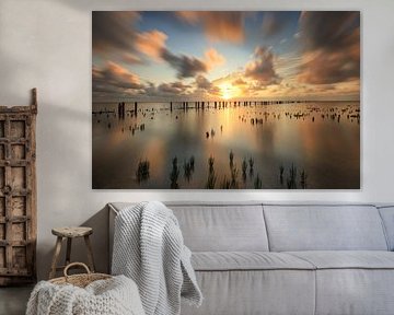 Great sunset at the mudflats by Eefje John