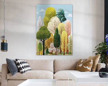 Voorbeeld van het werk in een kamer