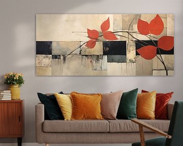 Abstract Schilderij met Bladeren