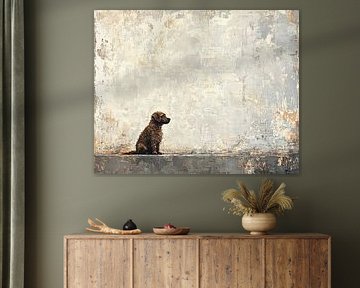 Brauner Hund auf neutralem Hintergrund
