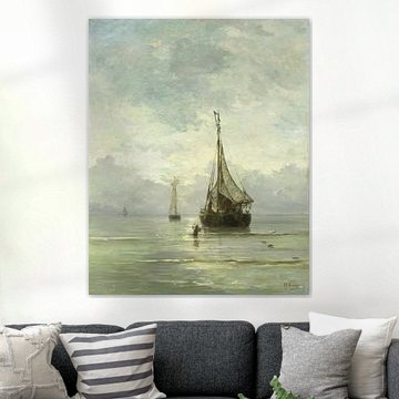 Painting Calm sea by artist Mesdag | Ships paintings